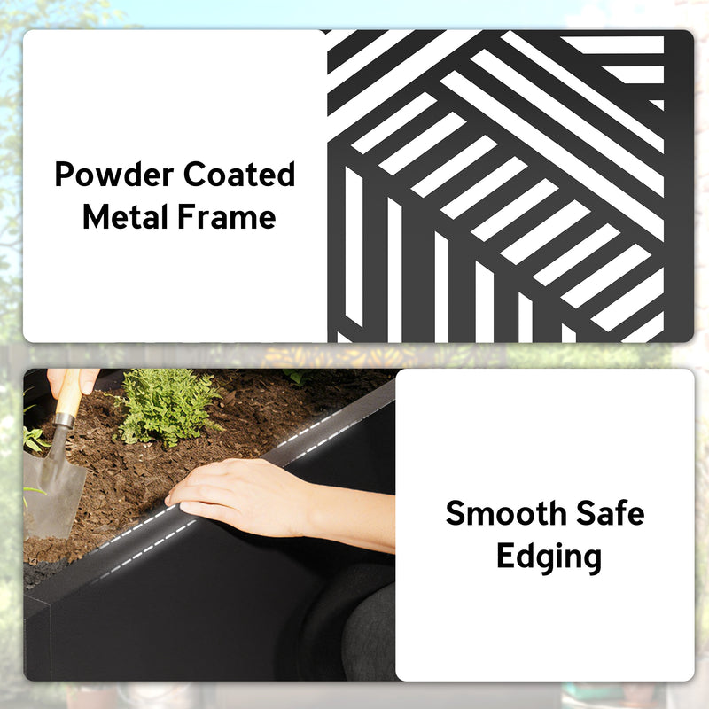 Metal Planter with Trellis for Climbing Plants and Privacy Screen Outdoor Black