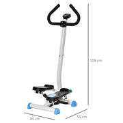 Adjustable Twister Stepper with LCD Screen for Home Cardio and Strength Training Blue AOSOM