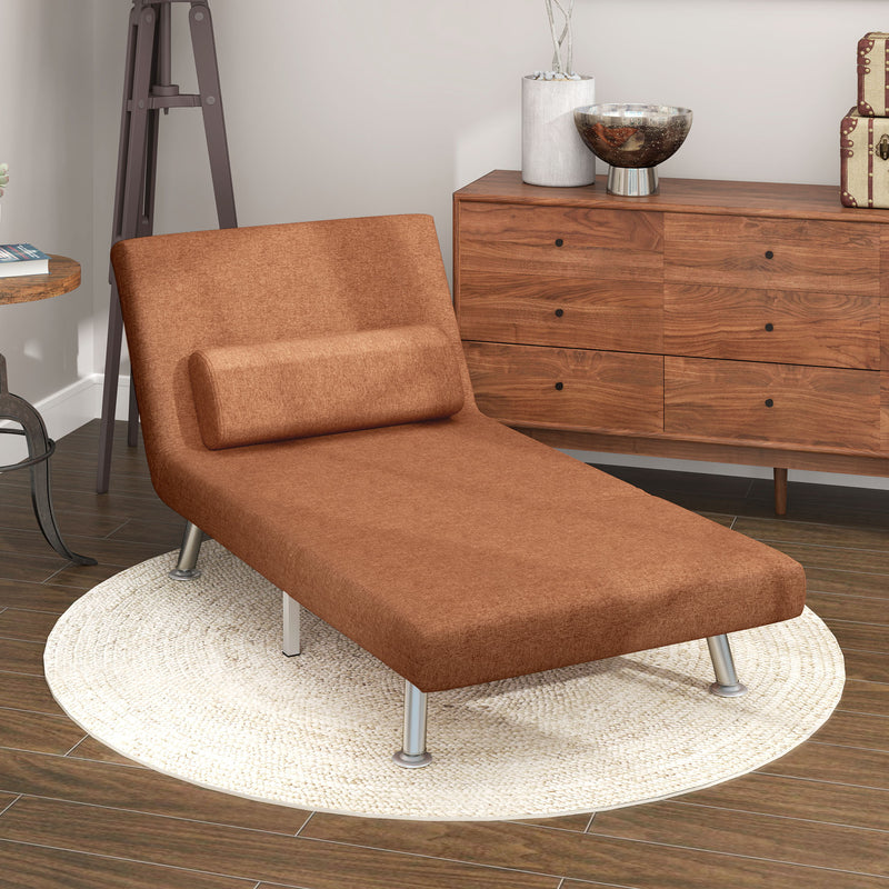 Single Linen Feel Sleeper Chair Comfortable Foldable Design by HOMCOM