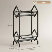 CD Storage Rack for 50 Discs with Sturdy Metal Frame and Space Saving Design Black AOSOM
