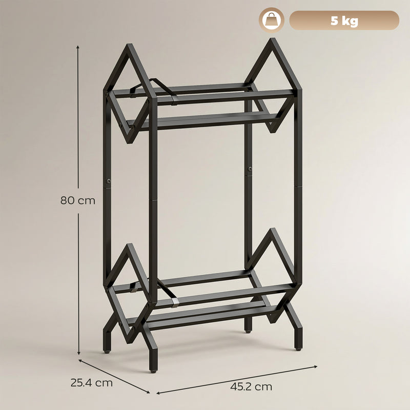 CD Storage Rack for 50 Discs with Sturdy Metal Frame and Space Saving Design Black AOSOM