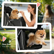 Dog Pram for Small Pets Up to 10 kg with Foldable Frame and Storage Basket Black AOSOM