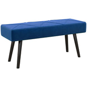 End of Bed Upholstered Bench with X Frame Steel Legs Ideal for Bedroom or Hallway, Blue