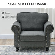 Mid Century Accent Armchair with Pocket Sprung Seat for Living Room Comfort Charcoal Grey