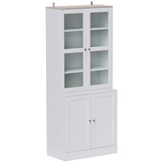 White Double Storage Display Cabinet with Shelves by HOMCOM