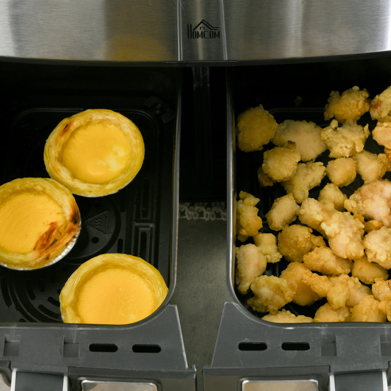 Dual Zone Air Fryer 8L 10 in 1 With Sync Cook Timer for Healthy Low Fat Meals Black