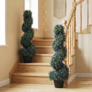 Artificial Lavender Topiary Trees Set of 2 for Easy Year Round Home or Garden Colour Purple AOSOM