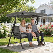 3 Seater Garden Swing Chair with Adjustable Canopy and Thick Cushions Light Grey Outsunny