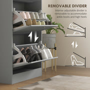 Slim 3 Drawer Shoe Storage Cabinet for Hallway or Entryway with Modern Design Grey