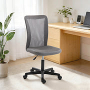 Office Chair for Small Home Office Spaces with Mesh Back and Adjustable Height Grey AOSOM