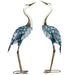 Crane Garden Ornaments Steel Statue Set 2 Piece Outdoor Decor for Patio Pond by Outsunny