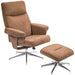 Recliner Chair with Ottoman for Home and Office, Light Brown Velvet Feel by HOMCOM