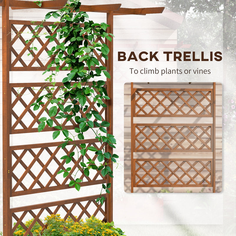 Raised Wooden Trellis Planter Box in Orange for Growing Herbs Flowers and Vegetables