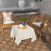27 Piece Wooden Decking Tiles Set Anti Slip Interlocking Outdoor Flooring Brown AOSOM