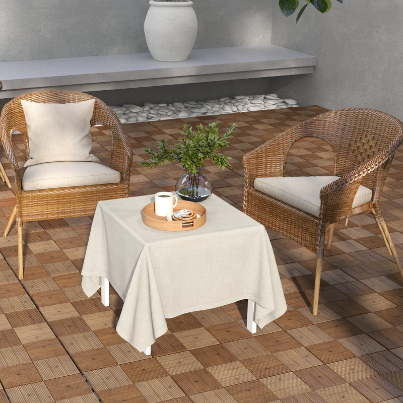 27 Piece Wooden Decking Tiles Set Anti Slip Interlocking Outdoor Flooring Brown AOSOM