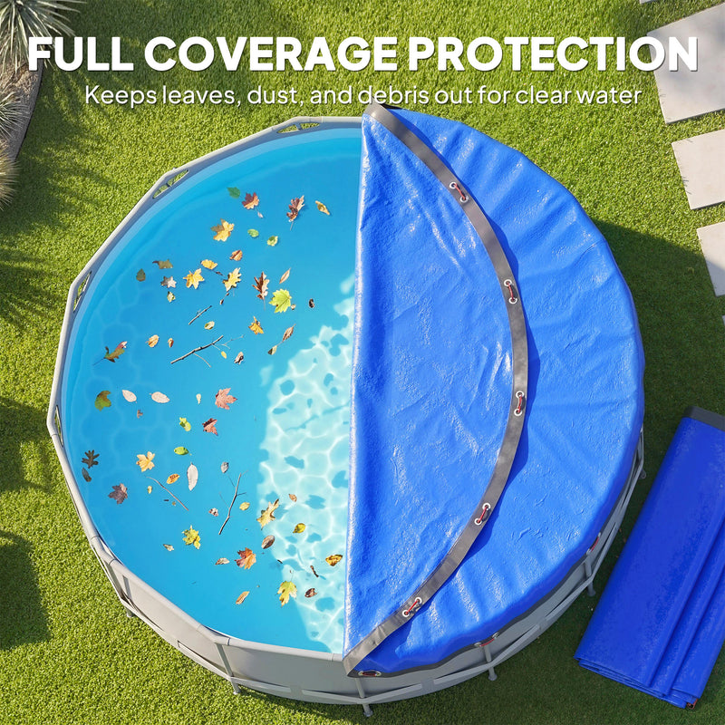 Round Pool Cover for 270–280 cm Above Ground Pools Keeps Water Clean Blue AOSOM