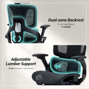 Ergonomic High Back Mesh Office Chair With Lumbar Support For Home Or Work, Black AOSOM
