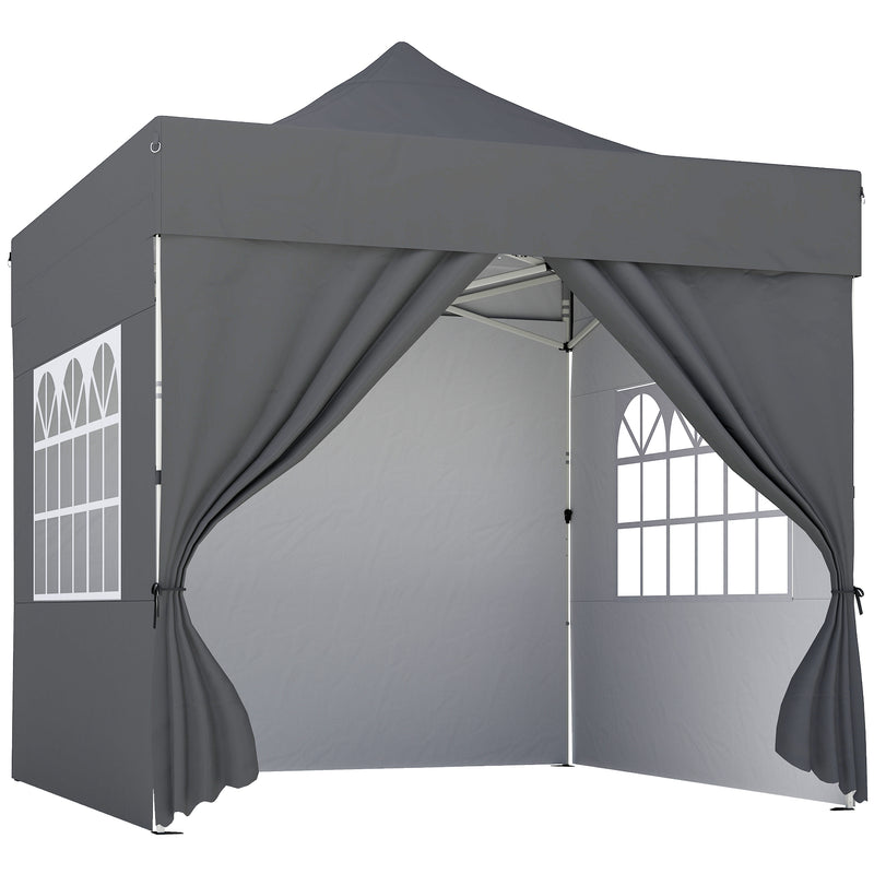 UPF50+ Pop Up Gazebo 3 x 3 m with Removable Sidewalls for Outdoor Parties and Events Outsunny