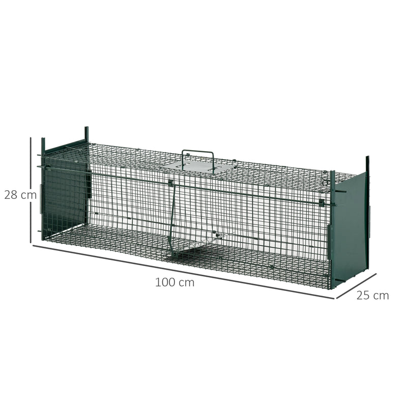 Two Door Live Animal Trap for Rats and Mice Ideal for Humane Capture, Dark Green