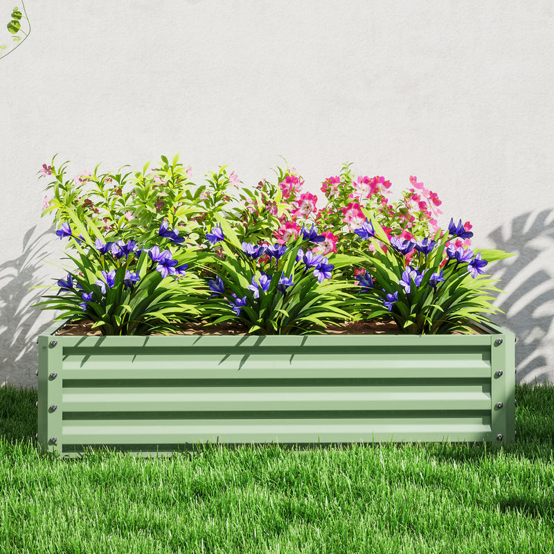 Steel Raised Garden Bed for Easy Outdoor Planting and Strong Plant Protection Light Green