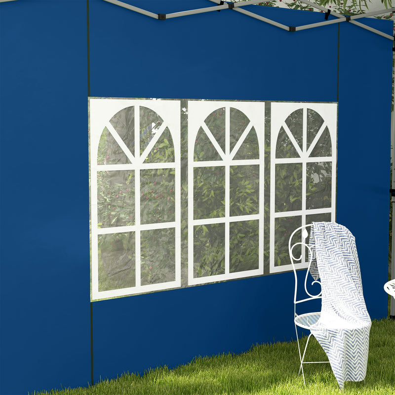 Set of 2 Blue 3m Gazebo Side Panels Water Resistant UV Protection by Outsunny