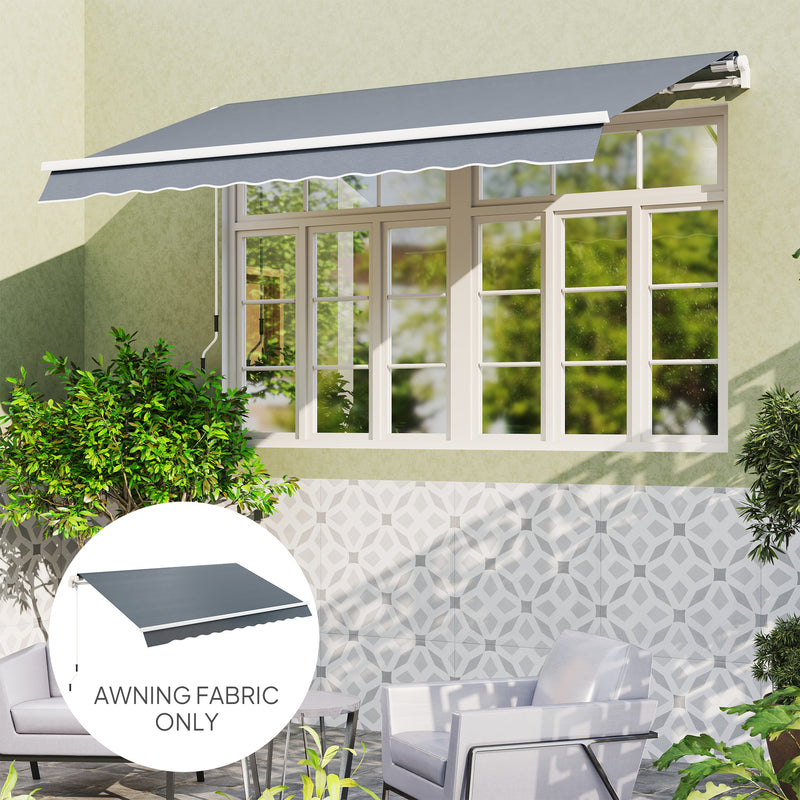 Grey Awning Replacement Canopy Water Resistant UPF 50 Plus Sun Shade Cover for 3 x 2.5m by Outsunny