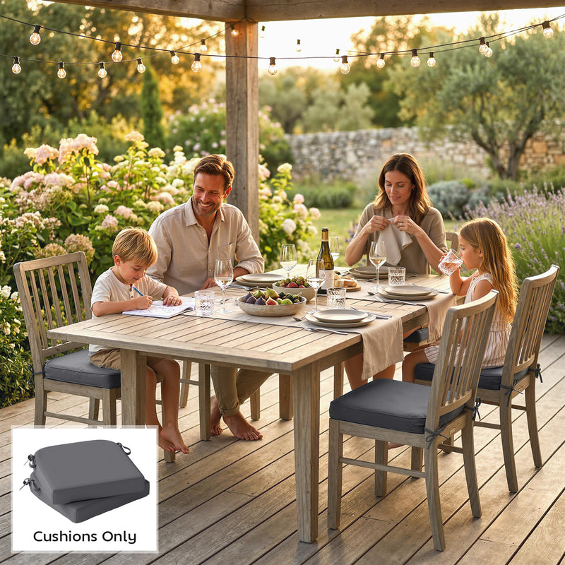 Outdoor Seat Cushions with Thick Foam Support for Garden Chairs 40 x 40 cm Dark Grey Outsunny
