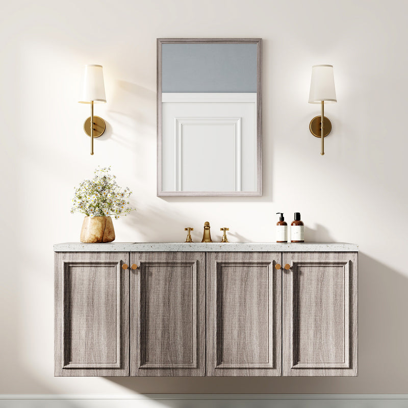 HOMCOM Wall Bathroom Mirror, 40 x 60 cm Wall-Mounted Mirror for Living Room, Bedroom, Hallway, Grey AOSOM