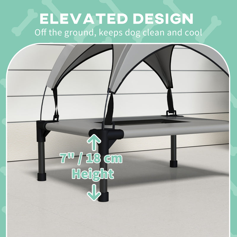 Cooling Raised Pet Bed with Breathable Mesh Ideal for Small Dogs and Puppies Light Grey