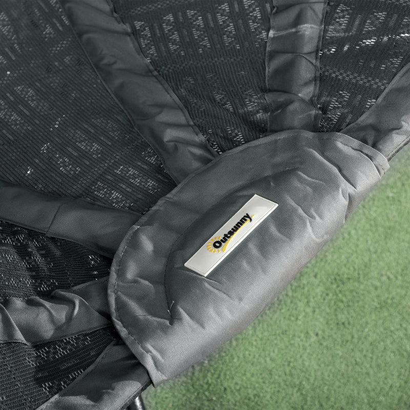 Charcoal Grey Round Egg Basket Chair with Steel Stand and Comfy Cushions by Outsunny