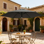 Garden Parasol with Tilting Canopy for Adjustable Shade and UV Protection Black Outsunny