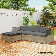 Garden Loveseat Cushion Set for Comfortable Outdoor Seating with Washable Covers Dark Grey Outsunny