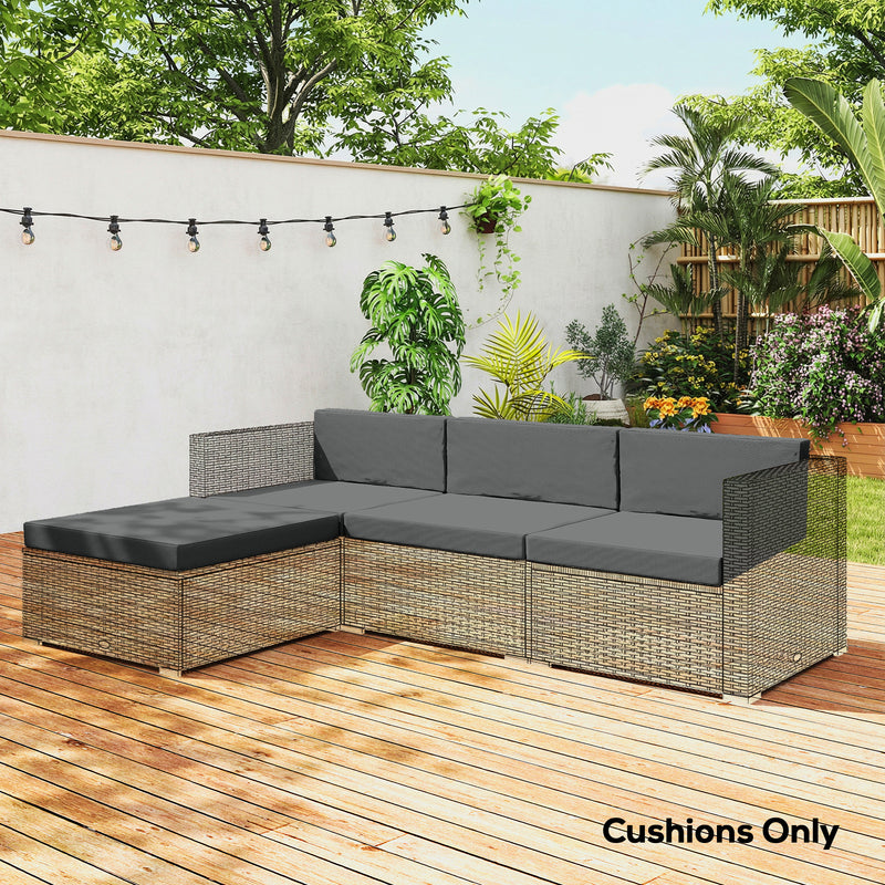 Garden Loveseat Cushion Set for Comfortable Outdoor Seating with Washable Covers Dark Grey Outsunny