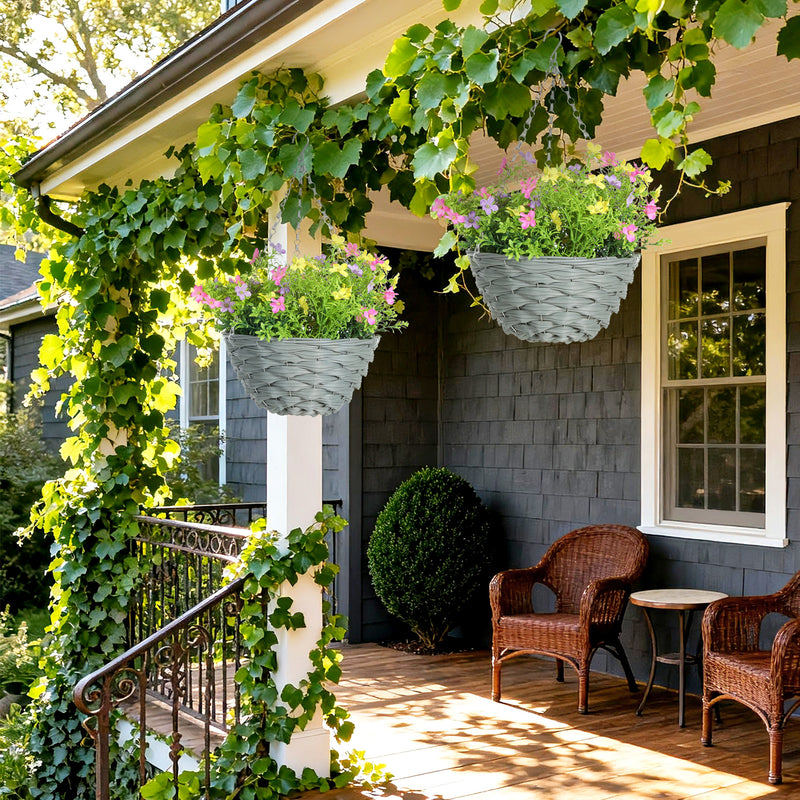 Set of 2 Artificial Hanging Cosmos Flowers for Indoor or Outdoor Display Multicoloured