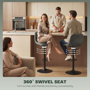 Adjustable Bar Stools Set of 2 for Kitchen Island with Water Resistant Seats Green AOSOM