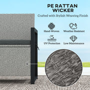 Grey 151.5L Garden Storage Bench with Cushion Weatherproof Seat by Outsunny