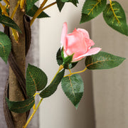 Set of 2 Pink Rose Artificial Plants in Pots 90cm Tall for Indoor and Outdoor Decor