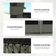 3.6 x 3m Aluminium Hardtop Gazebo with Accessories for Garden and Patio by Outsunny