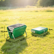 Portable Charcoal BBQ Grill for Easy Outdoor Cooking and Picnics Dark Green Outsunny