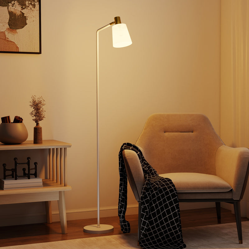 LED Floor Lamp with Adjustable Brightness and Direction for Reading or Relaxing White