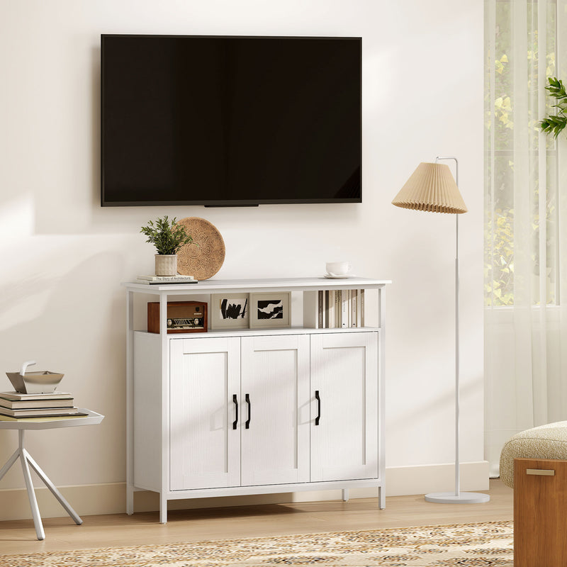 Kitchen Sideboard with Adjustable Shelves for Organised Storage White AOSOM
