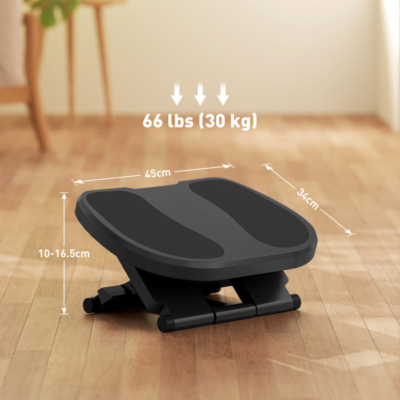 Grey Adjustable Under Desk Footrest with 3 Height Levels by HOMCOM