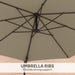 Khaki 3m Wall Mounted Garden Parasol with Easy Crank Handle Shade by Outsunny