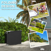Black Foldable Sun Lounger Set of 2 With Sun Shade and Adjustable Backrest by Outsunny