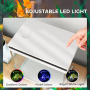 26L Glass Fish Tank with Filter System LED Lights and Water Pump White by PawHut AOSOM