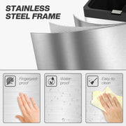 56L Stainless Steel Triple Kitchen Recycling Bin With Deodoriser Holders and Wheels by HOMCOM