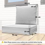 Chair Cushion Set for Indoor or Outdoor Comfort with Removable Covers Light Grey AOSOM