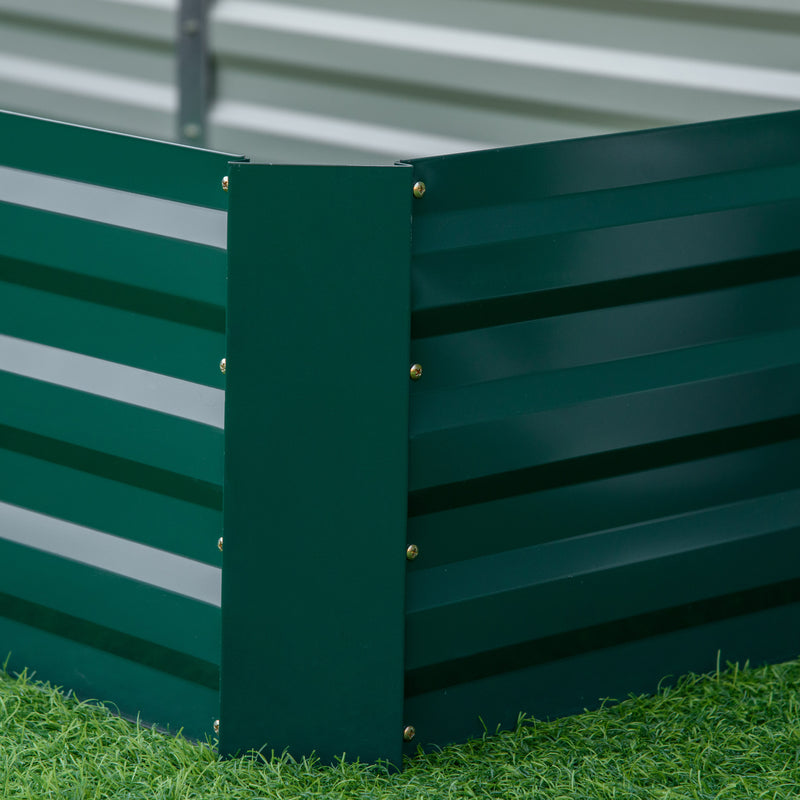 Green Metal Raised Garden Bed Planter Box for Flowers and Herbs Outdoor Use 241cm