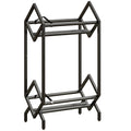 CD Storage Rack for 50 Discs with Sturdy Metal Frame and Space Saving Design Black AOSOM