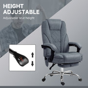 Heated Reclining Massage Office Chair with Footrest and Adjustable Height for Home Desk, Dark Grey